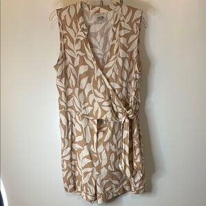 A New Day Leaf Print Wrap Romper (shorts)